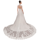 White Sleeveless Ball Gown In Lace Wedding Dress