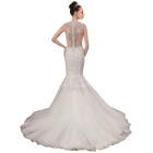 White Strap Ball Gown In Lace Wedding Dress