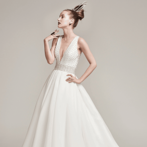 Strapless Ball Gown In Lace Beading Dress
