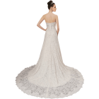 Strapless Ball Gown In Lace Beading Dress