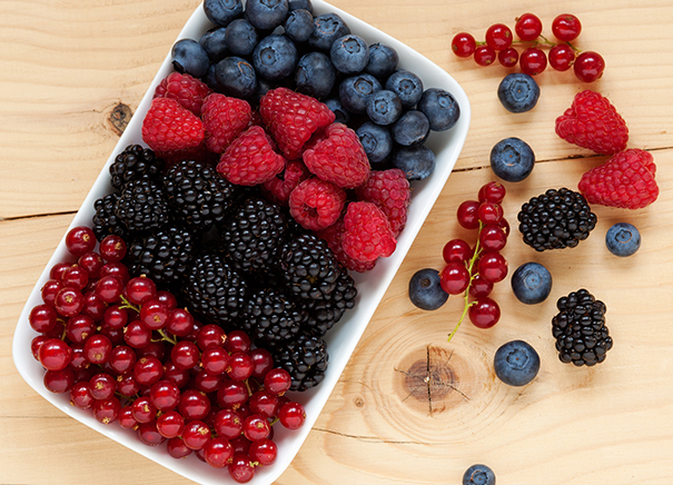 Freshly-frozen berries