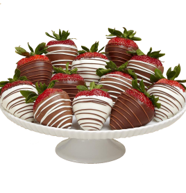 12 Gourmet Dipped Swizzled Strawberries