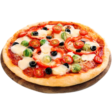 Pizza with brussels sprouts and peppers