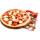 Pizza with brussels sprouts and peppers