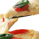 Pizza with cheese and tomatoes