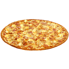 Pizza with meat and pineapple 