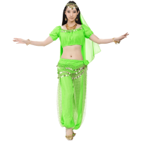 Tribal Belly Dance Costume Halter Gold Coins Bra Top