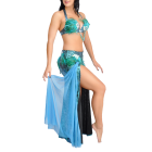 Turquoise Sequined Feather 