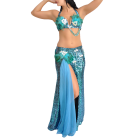 Turquoise Sequined Feather 