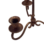 Antiqued Brass Finished Metal 3 stick Candle Holder