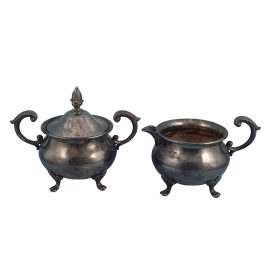 Epca Bristol Silver 110 Covered Sugar & Creamer, Footed