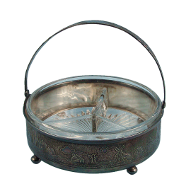 Middletown Silver Plate 3 Part Dish Basket Handle