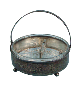 Middletown Silver Plate 3 Part Dish Basket Handle