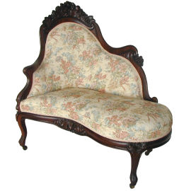 Victorian Rosewood Meridienne In The Rosalie Pattern By John Henry Belter