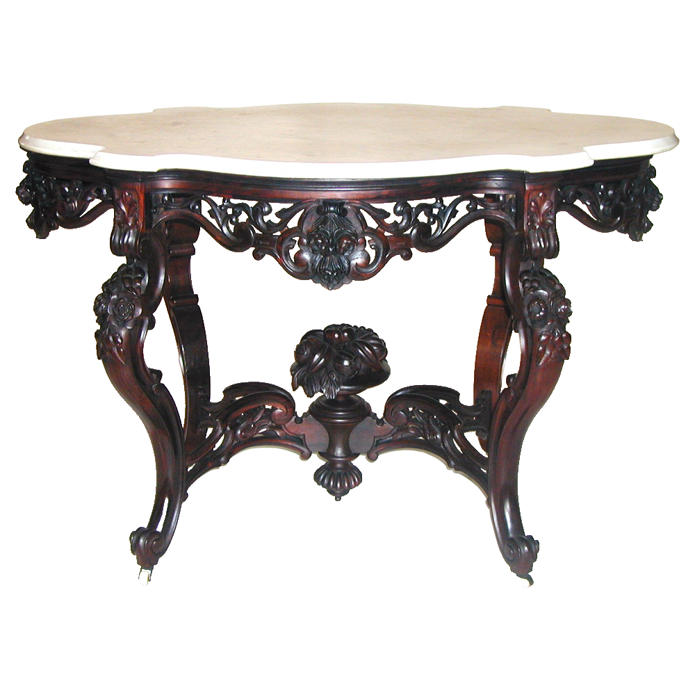 American Rococo Laminated Rosewood Center Table By Meeks