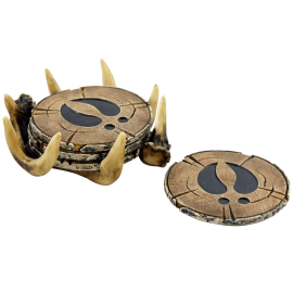 Coaster Set with Cabin Decor