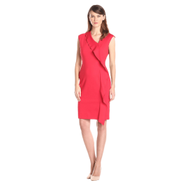 Asymmetrical Neck Ruffle Dress