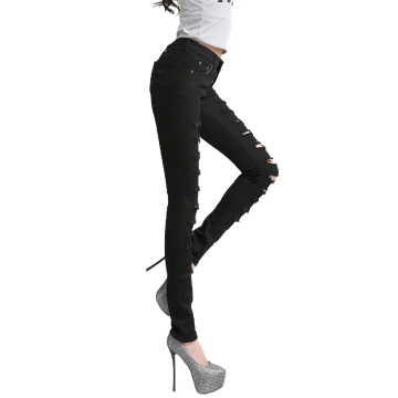 Cut-out Punk Novel Ripped Jeans