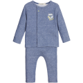 Baby Boys 2 Piece Speckled Blue Trouser Set