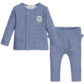 Baby Boys 2 Piece Speckled Blue Trouser Set