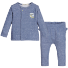 Baby Boys 2 Piece Speckled Blue Trouser Set