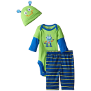 Baby Boys' Three-Piece Bodysuit Cap and Pant Set