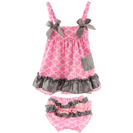 Cotton Dress+ Underpants Outfit Sets