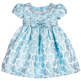 Baby Girls Brocade Dress with Diamante