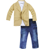 3 Pieces Baby Boys Shirt Jacket Jeans Set