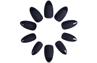 Ejiubas Grey Color Matte with Glossy Finish Nail Tips