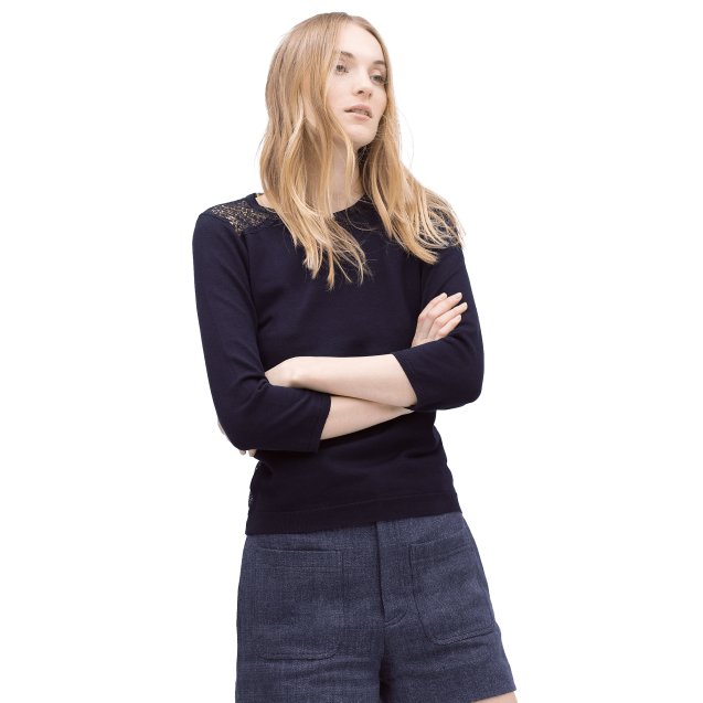 Lace Back Sweater