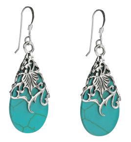 Floral Vine Ornate Teardrop Natural 