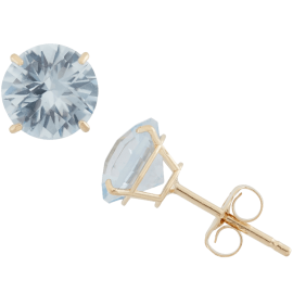 Round Birthstone Stud Earrings 