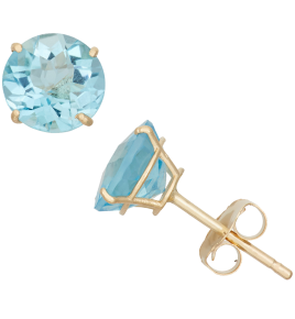 Round Birthstone Stud Earrings 