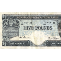 Five Pound Coombs Wilson Australian Banknote