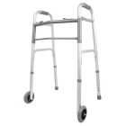 Two Button Folding Walker with 5-Inch Wheels