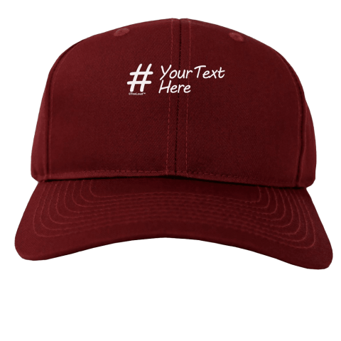 Personalized Hashtag Adult Dark Baseball Cap Hat