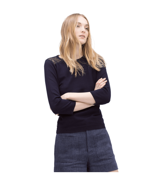 Lace Back Sweater