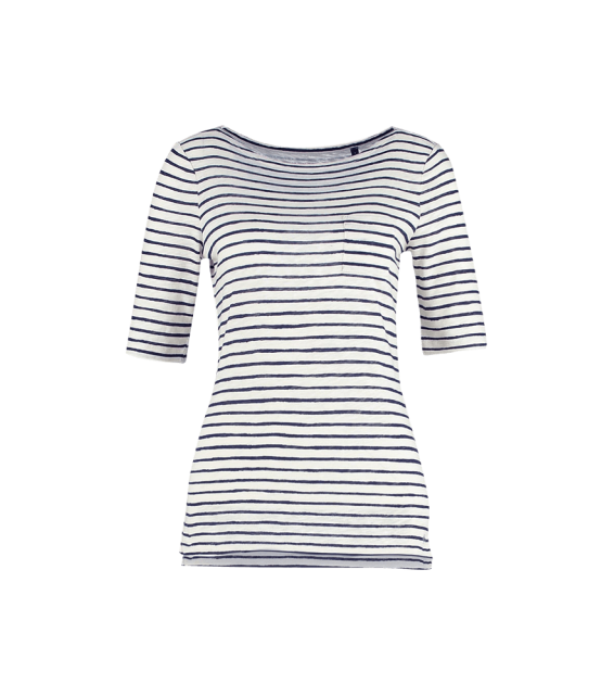 Sleeve Deep V Neck Tee