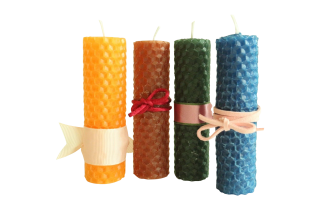 Hand Rolled 100% natural pure beeswax candle aroma Yellow