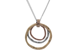 Of Earth and Ocean Handmade Sunrise Pendant Necklace Triple Circles