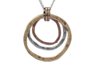 Of Earth and Ocean Handmade Sunrise Pendant Necklace Triple Circles