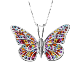 Butterfly Necklace Polymer Clay Jewelry