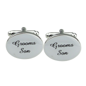 Mens Silver Wedding Cufflinks Groom Cuff Link Gift