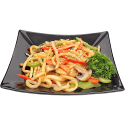 Udon noodles with vegetables