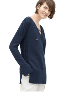 Lace-up V-neck Sweater