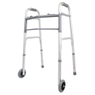 Two Button Folding Walker with 5-Inch Wheels