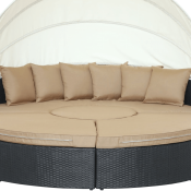 LexMod Quest Circular Outdoor Wicker Rattan Patio Daybed