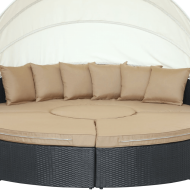 LexMod Quest Circular Outdoor Wicker Rattan Patio Daybed