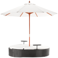 Marbella Espresso Outdoor Patio Double Chaise Lounge Bed